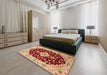 Machine Washable Traditional Red Rug in a Bedroom, wshtr1432