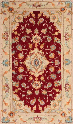 Machine Washable Traditional Red Rug, wshtr1432