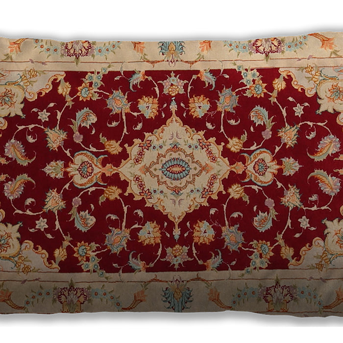 Traditional Classic Rectangular Red Lumbar Throw Pillow, 13 inch by 19 inch, lbtr1432
