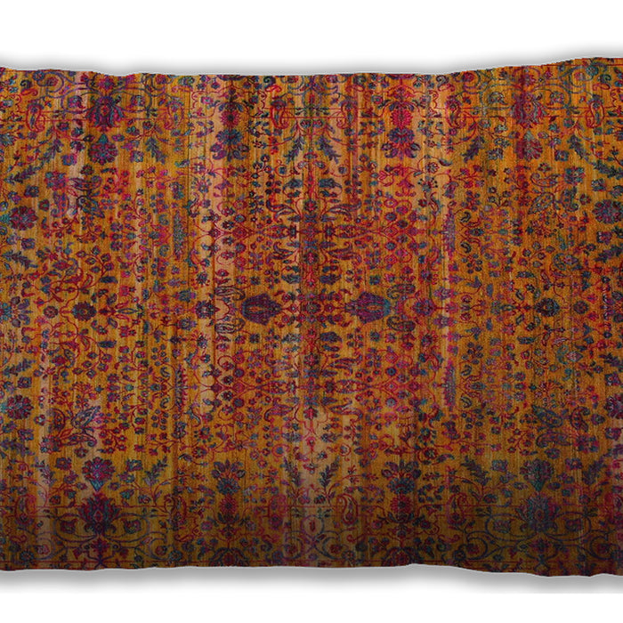 Traditional Classic Rectangular Orange Lumbar Throw Pillow, 13 inch by 19 inch, lbtr1438