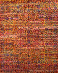 Machine Washable Traditional Orange Rug, wshtr1438