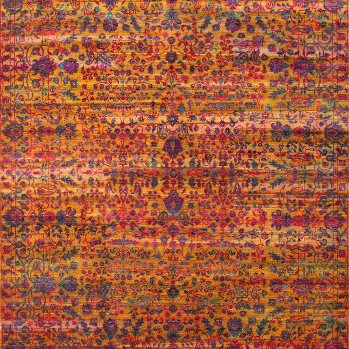 Machine Washable Traditional Orange Rug, wshtr1438