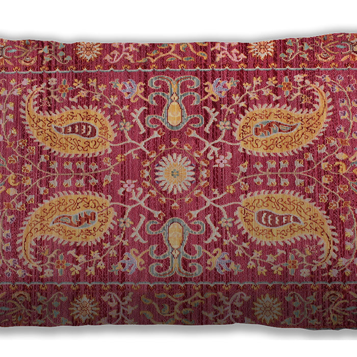 Traditional Classic Rectangular Orange Lumbar Throw Pillow, 13 inch by 19 inch, lbtr143