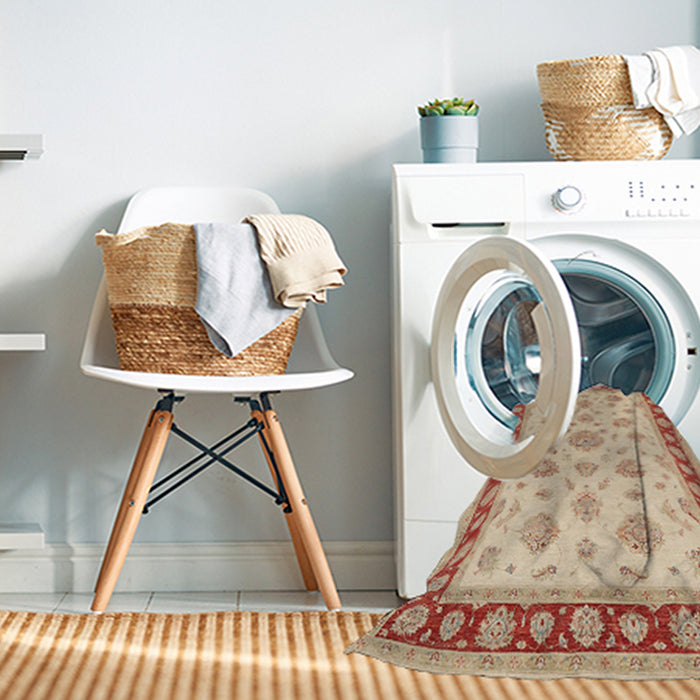 Machine Washable Traditional Brown Rug in a Washing Machine, wshtr1442