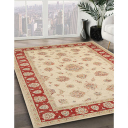 Machine Washable Traditional Brown Rug in a Family Room, wshtr1442