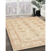 Machine Washable Traditional Khaki Gold Rug in a Family Room, wshtr1445