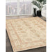 Traditional Khaki Gold Oriental Rug in Family Room, tr1445