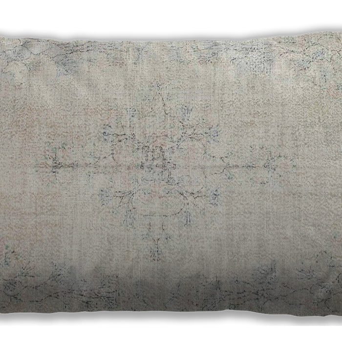 Traditional Classic Rectangular White Gold Lumbar Throw Pillow, 13 inch by 19 inch, lbtr1447