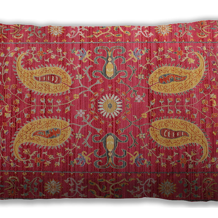 Traditional Classic Rectangular Red Lumbar Throw Pillow, 13 inch by 19 inch, lbtr144