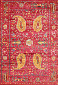 Machine Washable Traditional Red Rug, wshtr144