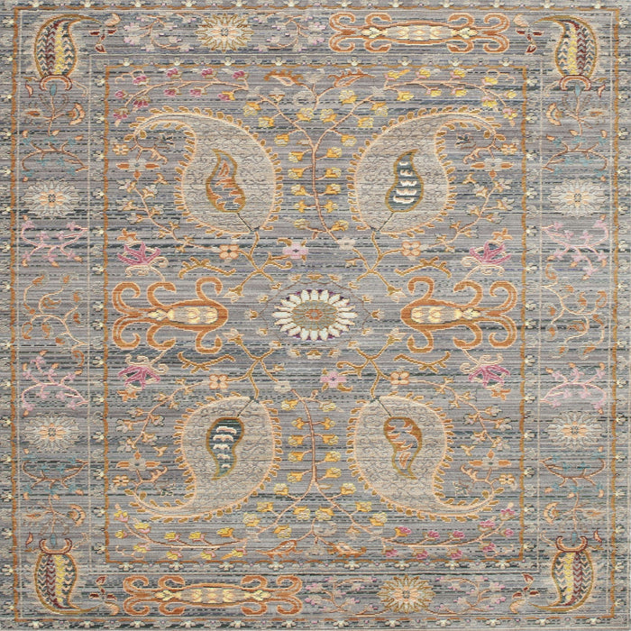 Square Traditional Dark Almond Brown Persian Rug, tr145
