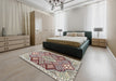 Traditional Reddish Brown Persian Rug in a Bedroom, tr1460