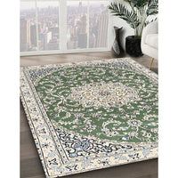 Traditional Tan Brown Gold Medallion Rug, tr1463