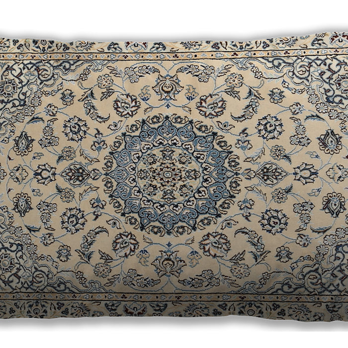 Traditional Classic Rectangular Vanilla Gold Lumbar Throw Pillow, 13 inch by 19 inch, lbtr1465