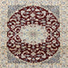 Square Traditional Reddish Brown Medallion Rug, tr1467