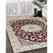 Traditional Reddish Brown Medallion Rug in Family Room, tr1467