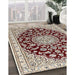 Traditional Desert Sand Beige Medallion Rug in Family Room, tr1468