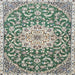 Square Traditional Pale Silver Gray Medallion Rug, tr1470