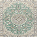 Square Traditional Camouflage Green Medallion Rug, tr1471