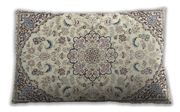 Traditional Classic Rectangular Peach Beige Lumbar Throw Pillow, 13 inch by 19 inch, lbtr1472