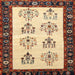 Square Traditional Brown Gold Persian Rug, tr1474