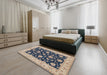 Traditional Gray Persian Rug in a Bedroom, tr1475