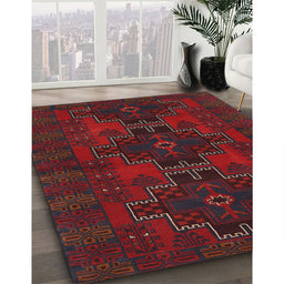 Traditional Bakers Brown Persian Rug in Family Room, tr1478