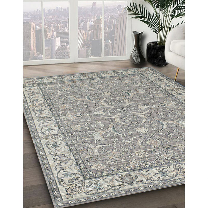 Machine Washable Traditional Granite Gray Rug in a Family Room, wshtr147