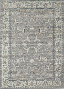 Machine Washable Traditional Granite Gray Rug, wshtr147