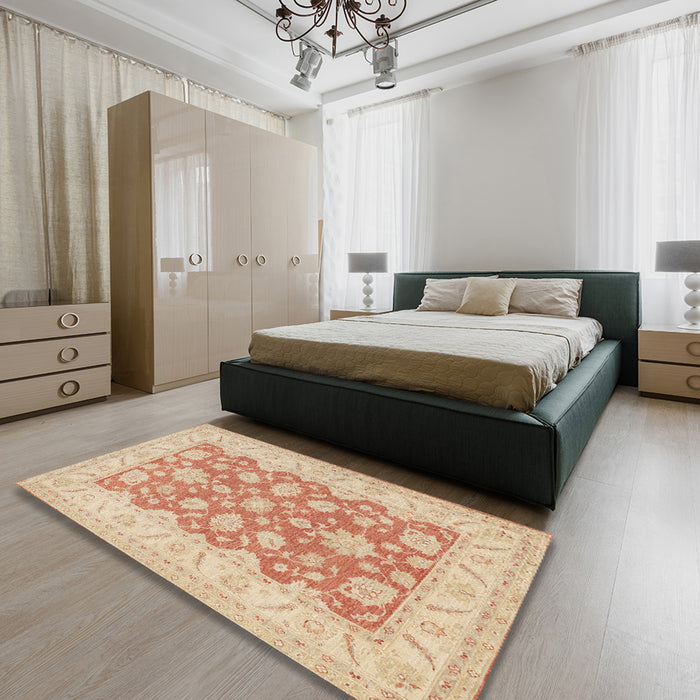 Machine Washable Traditional Brown Rug in a Bedroom, wshtr1480