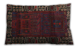 Traditional Classic Rectangular Saffron Red Lumbar Throw Pillow, 13 inch by 19 inch, lbtr1483