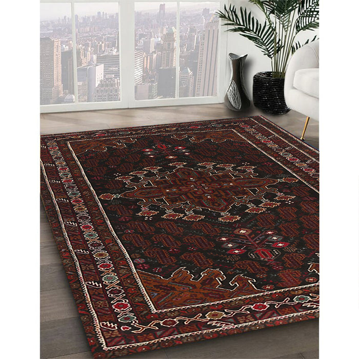 Traditional Red Persian Rug in Family Room, tr1484