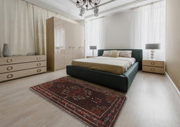 Traditional Red Persian Rug in a Bedroom, tr1484