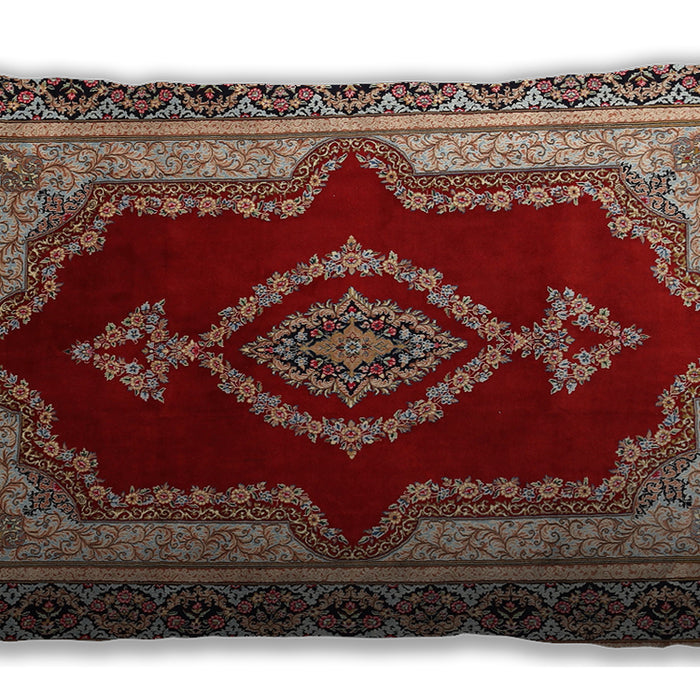 Traditional Classic Rectangular Tomato Red Lumbar Throw Pillow, 13 inch by 19 inch, lbtr1486