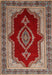 Machine Washable Traditional Tomato Red Rug, wshtr1486