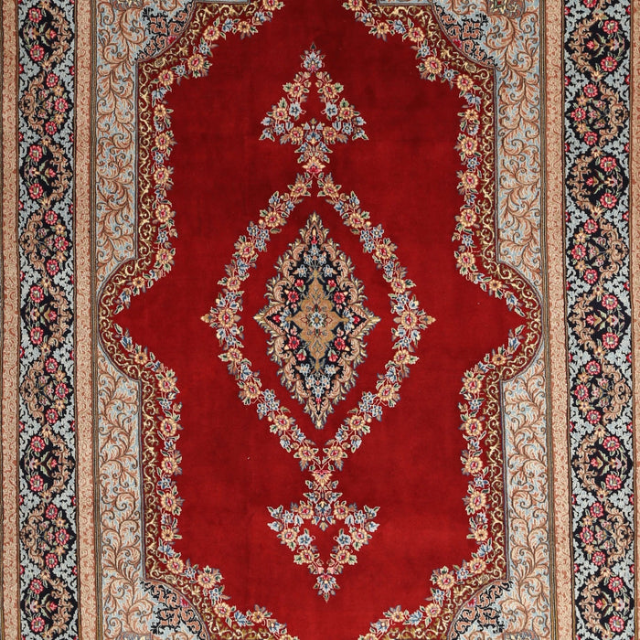 Machine Washable Traditional Tomato Red Rug, wshtr1486