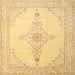 Square Traditional Chrome Gold Yellow Persian Rug, tr1487