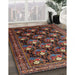Traditional Dark Almond Brown Persian Rug in Family Room, tr1488