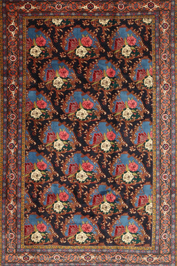 Machine Washable Traditional Dark Almond Brown Rug, wshtr1488