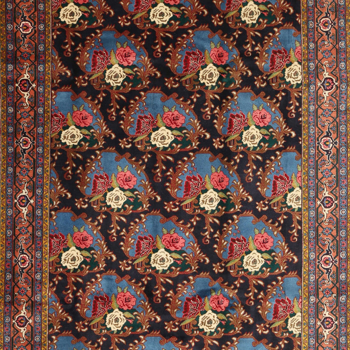 Machine Washable Traditional Dark Almond Brown Rug, wshtr1488