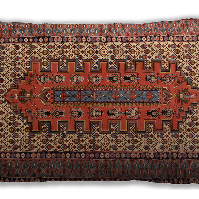 Traditional Classic Rectangular Tomato Red Lumbar Throw Pillow, 13 inch by 19 inch, lbtr1489