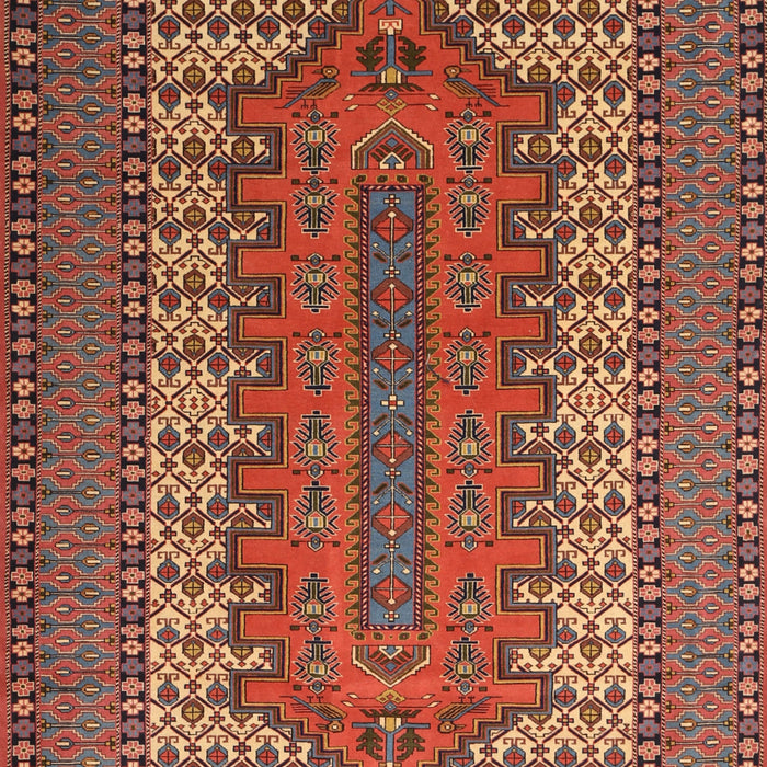 Machine Washable Traditional Tomato Red Rug, wshtr1489