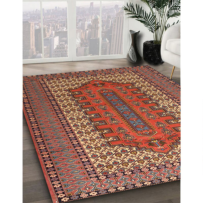 Traditional Red Persian Rug in Family Room, tr1489