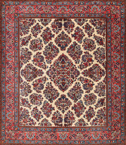 Machine Washable Traditional Saffron Red Rug, wshtr1490