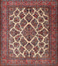 Machine Washable Traditional Saffron Red Rug, wshtr1490