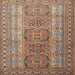 Square Traditional Dark Sienna Brown Persian Rug, tr1491