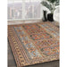 Traditional Dark Sienna Brown Persian Rug in Family Room, tr1491