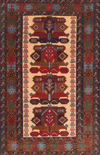 Machine Washable Traditional Saffron Red Rug, wshtr1492