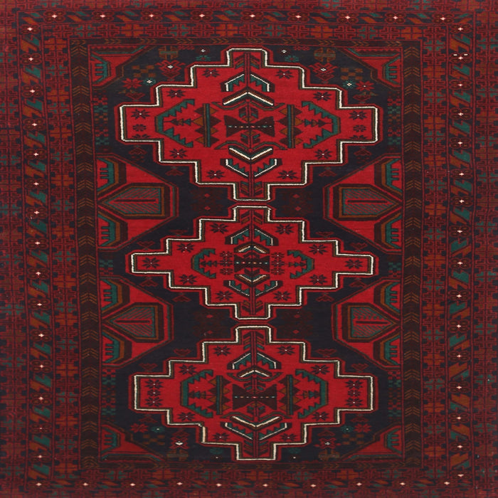 Square Traditional Burgundy Brown Persian Rug, tr1493