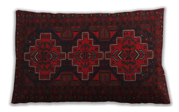 Traditional Classic Rectangular Burgundy Brown Lumbar Throw Pillow, 13 inch by 19 inch, lbtr1493